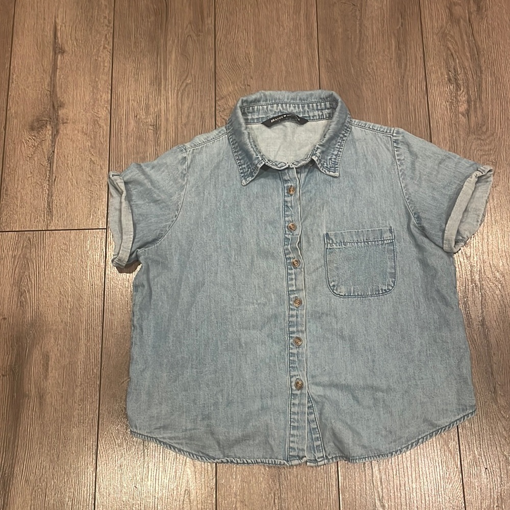 soft blue Jean button up